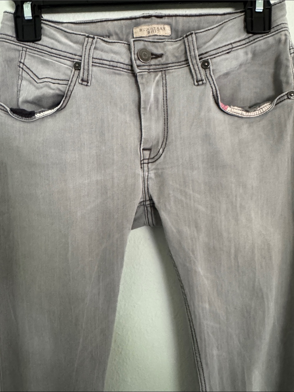 Burberry Slim Straight women’s Light Gray Jeans